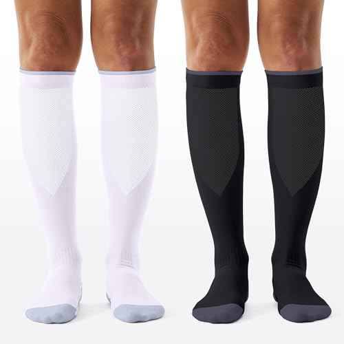 3 Pairs Compression Socks for Women and Men - 15-20mmHg Best Support for Athletic Running Cycling