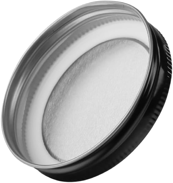 Plastic Mason Jars Reusable Storage Containers with Silver Airtight Lid 8 Ounce Clear Jars for Dry Foods, Coffee,BPA Free (16 Pack-Black)