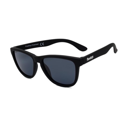 Floatys Floating Sunglasses Rubberized Eddys | Polarized Water Repelling Lenses | No Slip Frame | Lightweight | Men and Women (Black Frame/Grey Lens)