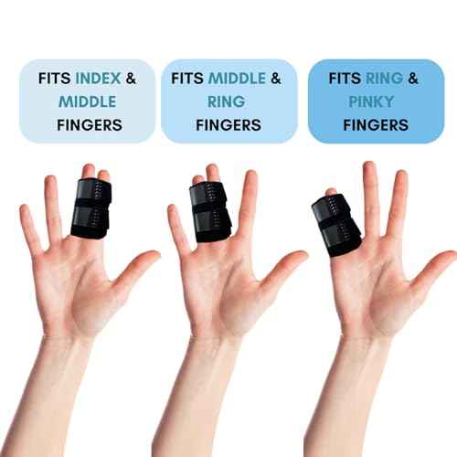 2Pcs Trigger Finger Splint with 2 Metal Bars, Thumb Finger Splint,Finger Brace,Fingers Straightening,Pain Relief,Arthritis,Suitable for double fingers,thumb, Index, Middle, Ring, Pinky Finger (Black)