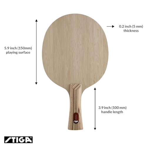 Stiga Pure Table Tennis Blade, Round Wood Blade for Experienced Advanced Offensive Players, Competition Approved