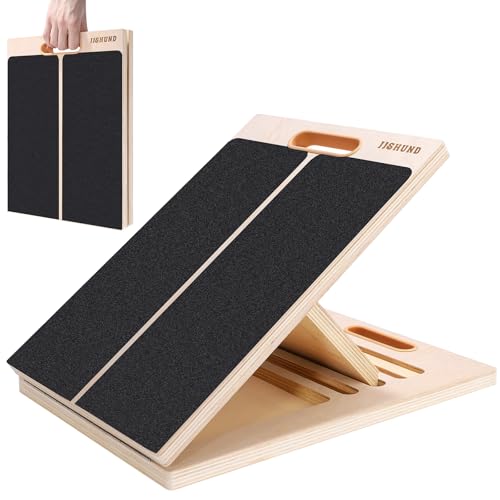 Slant Board for Calf Stretching, Adjustable Wooden Calf Stretcher Incline Board, Calf Stretch Board for Squats Leg Knees Heel Ankle Stretching