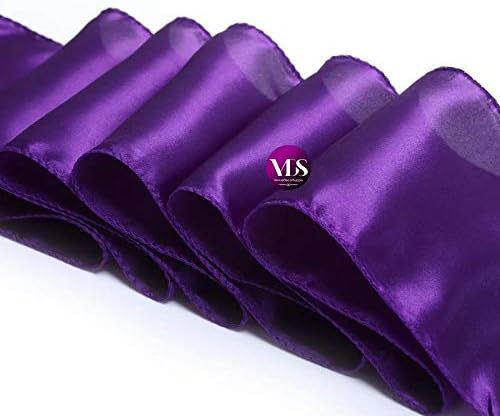 VDS Satin Chair Sashes Chair Cover Back Tie Sateen Bows Ribbon for Wedding Birthday Graduation Engagement Ceremony Event Party Banquet Venue Hotel All Dining Chair Decoration (300PC) (Purple)