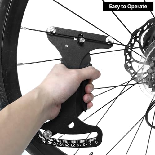 QWORK Bicycle Spoke Tension Meter Measuring Tool - High-Precision Aluminum Alloy Bicycle Wheel Tool for MTB & Road Bikes
