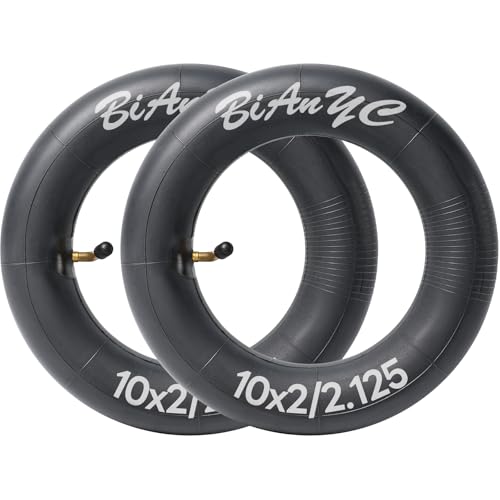 2 PCS Heavy Duty 10x2/2.125 CR202 Angle Valve Inner Tubes Replacement for Electric Scooter E-Bike Tricycle Strollers Compatible with 10x1.95 10x2.0 10x2.10 10 x 2.125 Tubes