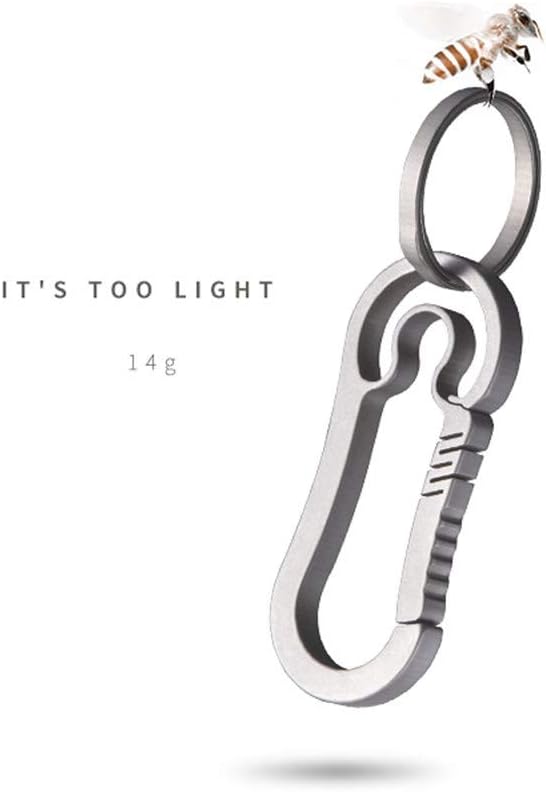 Ultralight Aviation Titanium Anti-Lost Keychain Carabiner Creative CNC Design Keychain 26mm Titanium Key Ring