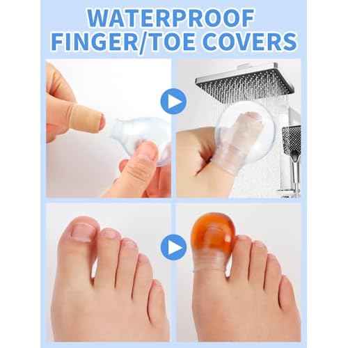 Waterproof Toe Cover Finger Protector, Reusable Silicone Nail Protector for Bathing, Pedicures, Manicures, Nail Care(5 Large 5 Small)