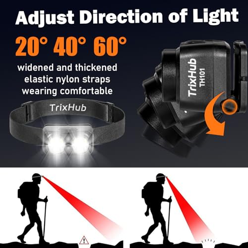 Headlamp Flashlight, Motion Sensor LED Headlamp Rechargeable, High Lumens Super Bright Camping Essentials, 6 Mode Waterproof Head Light Flashlight for Emergencies, Hiking, Running, Repairing