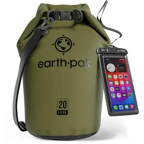 Earth Pak Waterproof Dry Bag - Roll Top Waterproof Backpack Sack Keeps Gear Dry for Kayak with Waterproof Phone Case