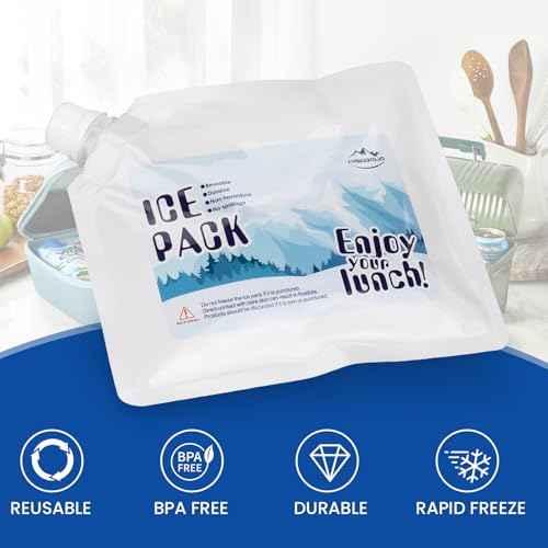 Reusable Ice Packs for Cooler- Long Lasting Cold Freezer Packs for Coolers and Lunch Boxes-Cooler Ice Packs for Camping Gear, Fishing, Road Trips,Beach Must Haves