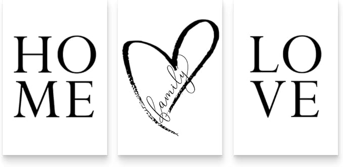 GUBIYU Home Love Wall Art Set of 3 Prints, 20x28 inches, Contemporary