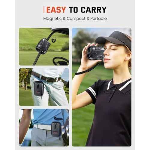 Golf Rangefinder with Slope -1500 Yards Laser Range Finder Golf for Hunter, High-Precision Flag Pole Locking Vibration, 7X Magnification, USB-C Rechargeable Rangefinders Magnet Strip