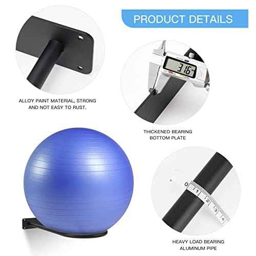 Medicine Ball Rack - Wall Mount Stability Ball Storage Rack(1 Black)