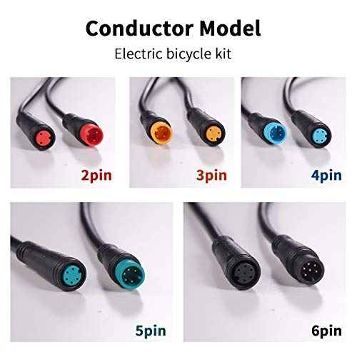 Extension Cable 2Pin/3Pin/4Pin/5Pin/6Pin/8Pin/9Pin Waterproof Plug Works for Electric Bicycle Light/Throttle/Ebrake/Display Ebike Parts Extend Cable (3pin 50cm)
