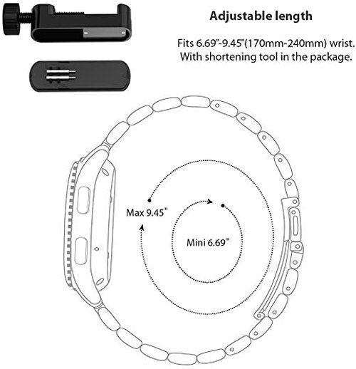 Lamshaw Compatible with Trendia Smart Watches Bands, Quick Release Stainless Steel Metal Replacement Straps Compatible with Trendia 1.83" TG09 Smart Watches (Rose Gold, 22mm size band)