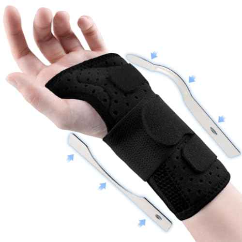 Carpal Tunnel Wrist Brace Night Support with Splints Left Hand, Hand Brace for Arthritis, Tendonitis, Sprain, Injuries, Wrist Pain Relief, Wrist Immobilizer Adjustable Straps and Breathable for Women and Men