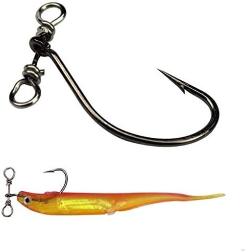 LikeFish 20pcs/Pack Drop Shot Hooks in-line Drop Shot Rig and Swivels