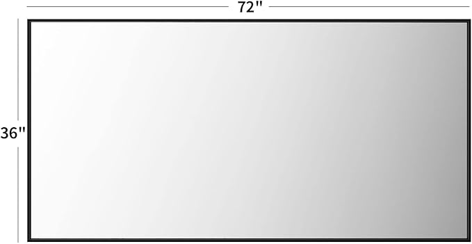 LOAAO 72"X36" Black Rectangle Bathroom Mirror Wall, Matte Black Aluminum Alloy