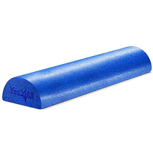 Yes4All Medium Firm Half Foam Rollers for Post-Workout Relaxation, 12/18/24/36 inch PE Foam Roll for Back Massage & Yoga Exercise