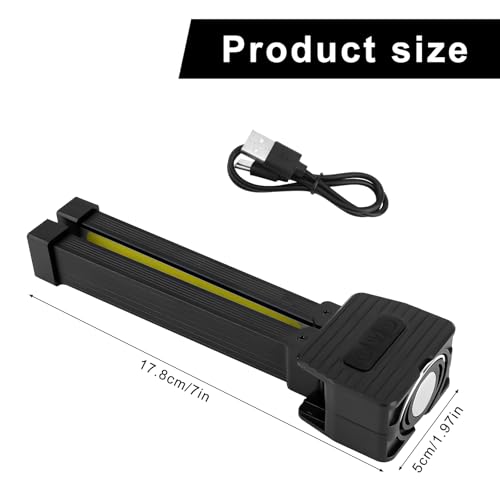 Gym Lamp for Posing, Portable Magnetic LED Bodybuilding Lamp 180 Degree Folding Work Magnet Light Flashlight with Hang Hook 7-Level Dimming and 4 Light Modes for Fitness