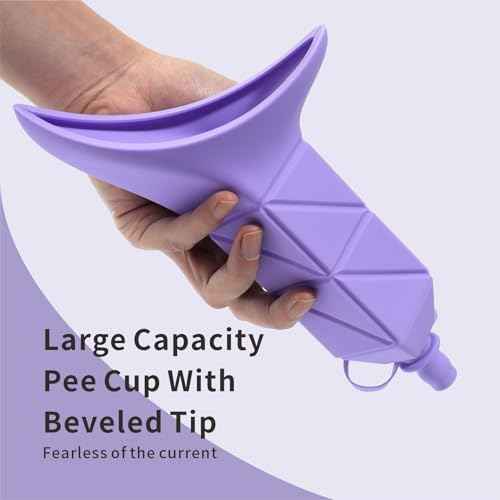 Female Urination Device, Foldable Female Urinal, Reusable Women Pee Funnel Allows Women to Pee Standing Up,Silicone Portable Pee Cup with Tube Case for Camping,Outdoor,Travel,Hiking