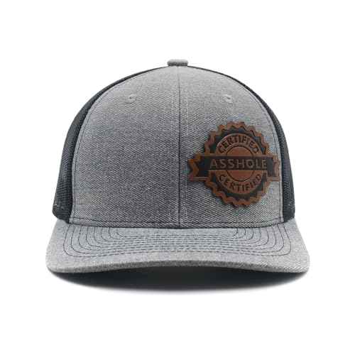 Certified Asshole Leather Patch Hat Adjustable Baseball Caps Trucker Hats Unisex Hats for Women Men