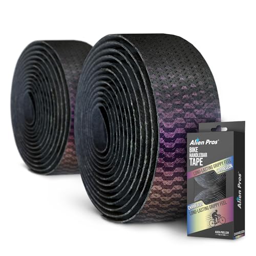 ALIEN PROS Chameleon Tail Bike Handlebar Tape (Set of 2) - Elevate Your Ride with Stylish, Comfortable, and Color-Shifting PU Tape for Enhanced Grip with These Bicycle Handle bar Tape (Purple)