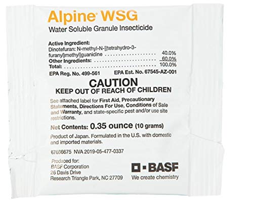 BASF Alpine WSG Water Soluble Granule Insecticide, Indoor Outdoor Pest Control for Ants, Flies, Bed Bugs, German Cockroach, 120 Count .35 Ounce Packets