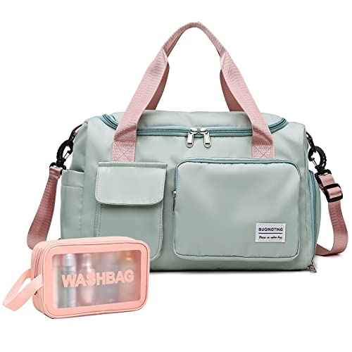 Small Gym Bag for Women, Travel Duffle Bag Carry On Weekender Bag with Shoe Compartment