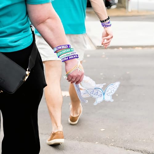 144pcs Suicide Prevention Awareness Silicone Wristbands Bulk, Inspirational for Men Women Teens Group Event