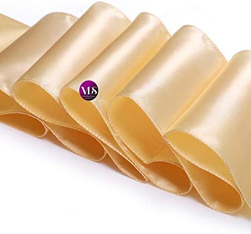 VDS Satin Chair Sashes Chair Cover Back Tie Sateen Bows Ribbon for Wedding Birthday Graduation Engagement Ceremony Event Party Banquet Venue Hotel All Dining Chair Decoration (125PC) (Beige)