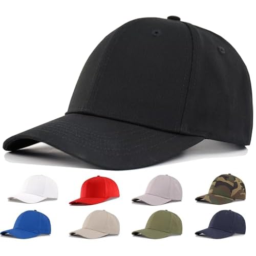 Classic Cotton Baseball Cap(M-L/XL,XXL) Men Women Structured Adjustable Plain Blank Casual Ball Hats