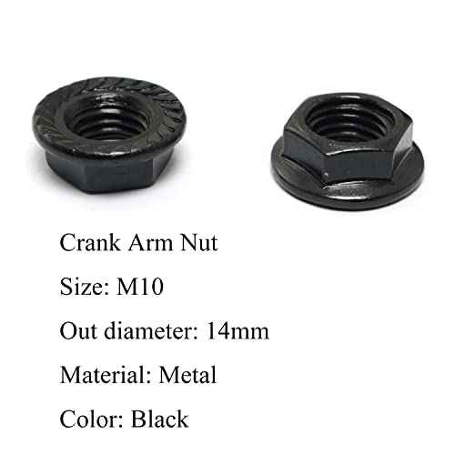 4pcs 14mm Crank Arm Nut M10 Bicycle Bottom Bracket Cotterless Crank Axle Threaded Nut