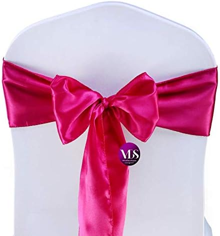 VDS Satin Chair Sashes Chair Cover Back Tie Sateen Bows Ribbon for Wedding Birthday Graduation Engagement Ceremony Event Party Banquet Venue Hotel All Dining Chair Decoration (250PC) (Magenta)