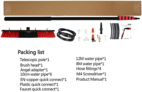 Telescopic Cleaning Brush,Multi-Purpose Water Spray Brush,Solar Panel Cleaning Equipment,Telescopic Hydrocleaner,3.6m-10.8m,Roof Cleaning Tools Window Cleaner Kit,30ft/9m