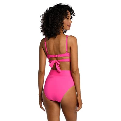 La Blanca Womens Island Goddess Wrap Underwire Push Up Swimsuit Top