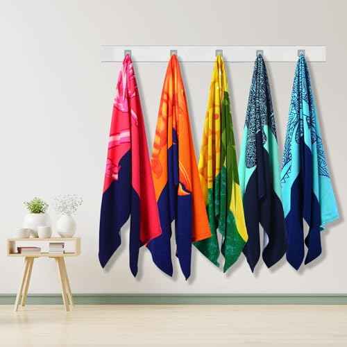 Genovega 2 Packs Oversized Beach Towel Set 36 x 72 in Large Big Pool Camping Swim Clearance Soft Towels Travel Essentials Accessories Must Haves Vacation Necessities Adult Gifts Shark Turtle