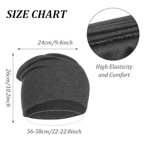2 Pieces Unisex Lightweight Slouchy Beanie for Men Women, Fashion Style Soft Hip-Hop Caps, Breathable Night Sleeping Hat Skull Caps for All Seasons