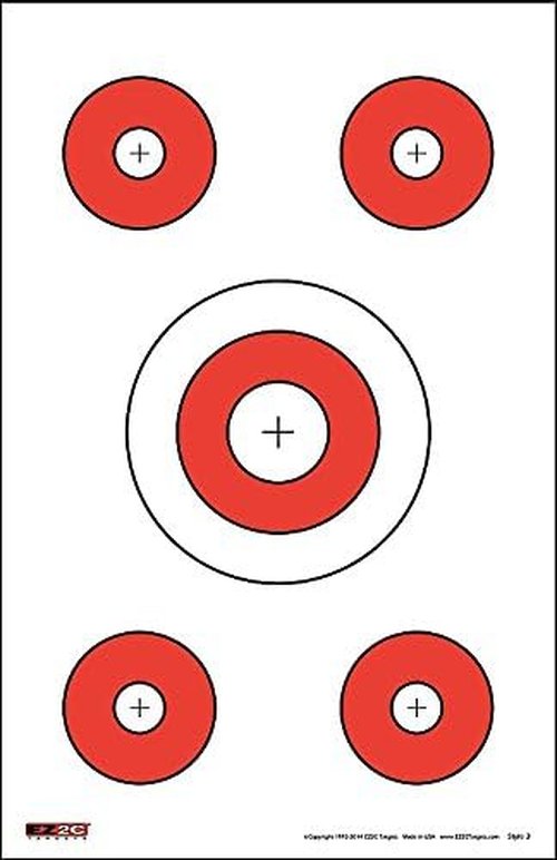 EZ2C 5-Pack Bright Gun & Rifle Paper Targets - Highly Visible 11" x 17" Shooting Targets for Range & Outdoor Use