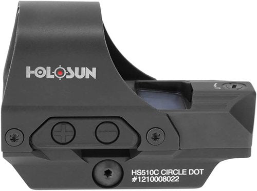HOLOSUN 510C Open Reflex Sight - Multi-Reticle 2 MOA Dot & 65 MOA Circle, Solar FailSafe, Red/Green