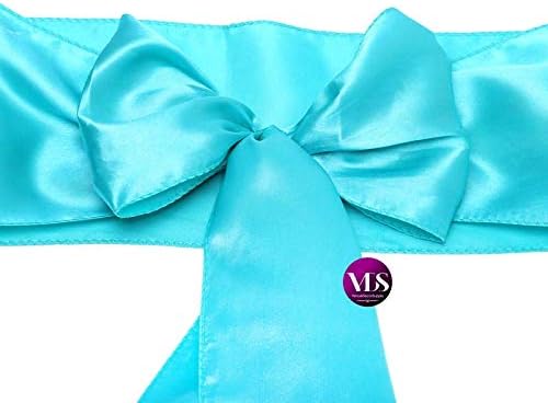VDS Satin Chair Sashes Chair Cover Back Tie Sateen Bows Ribbon for Wedding Birthday Graduation Engagement Ceremony Event Party Banquet Venue Hotel All Dining Chair Decoration (150PC) (Teal)