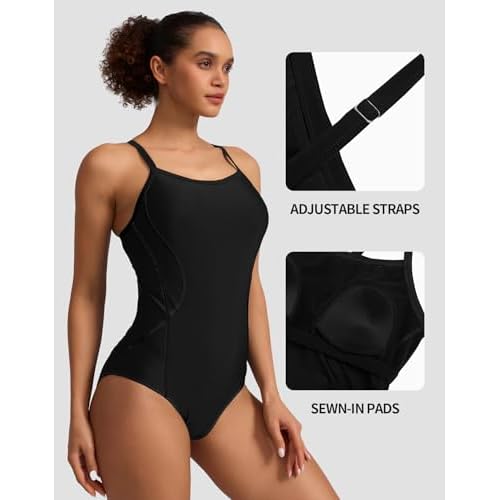 beautyin Womens Adjustable Strap One Piece Swimsuit Athletic Bathing Suit Competitive Swimwear