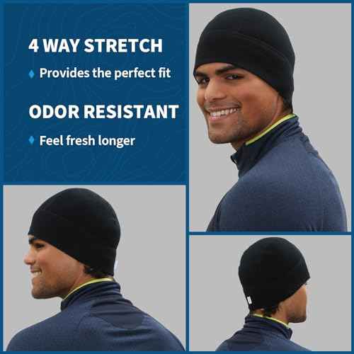TrailHeads Men¡¯s Merino Wool Beanie - Winter Hat for Runners