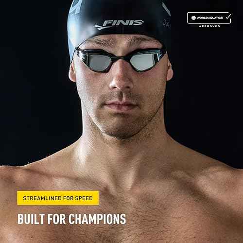 FINIS Mach 1 Low-Profile Racing Goggles With Carry Bag - 5 Nose Pieces - Swim Cap - Titanium