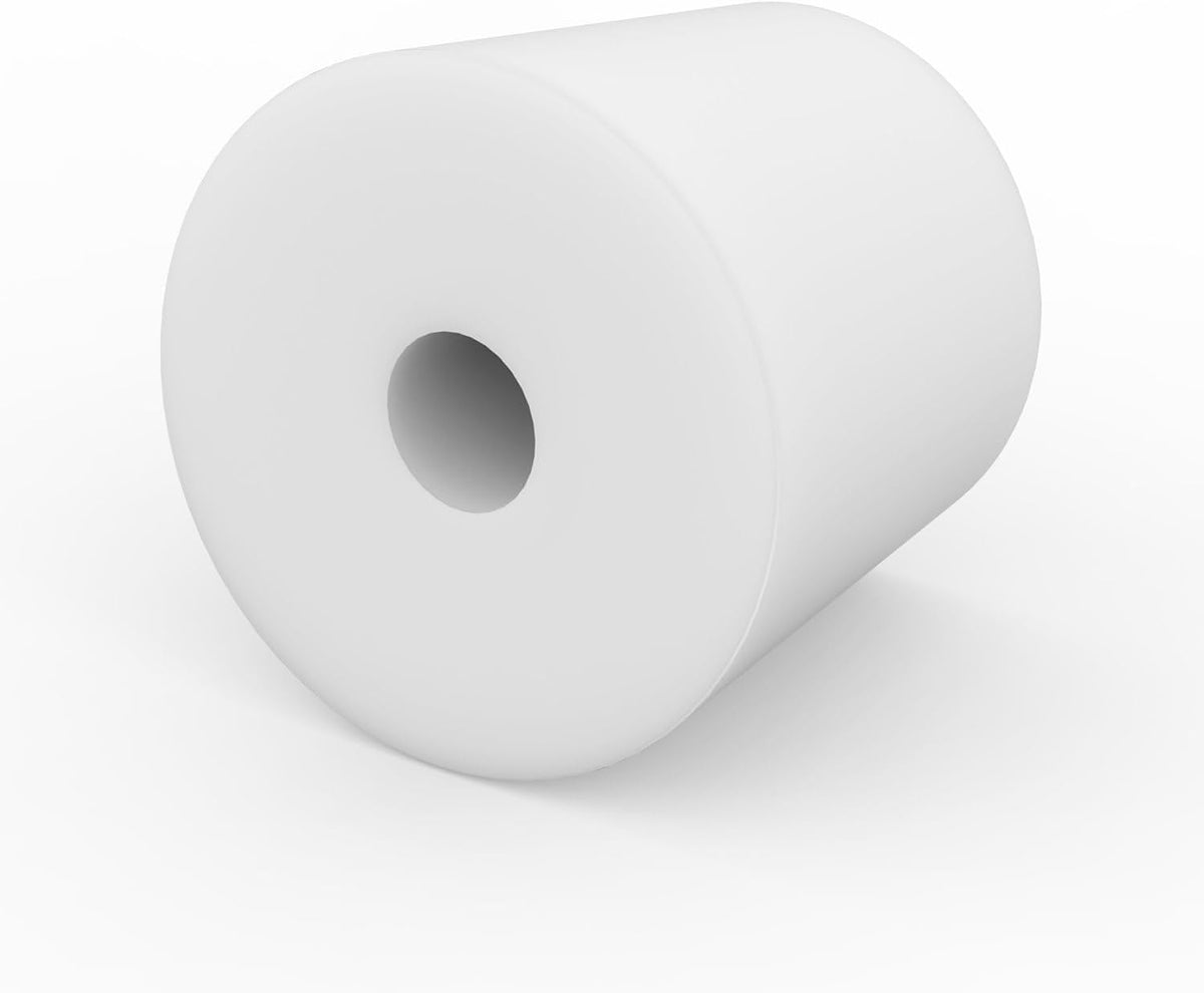 Labasics 5-Pack 6# Single-Hole Silicone Stoppers, White Tapered Lab Seal Stoppers with 0.31" Hole, Durable and Reusable Silicone Plugs for Laboratory Glassware, Airtight Sealing, and Experiments