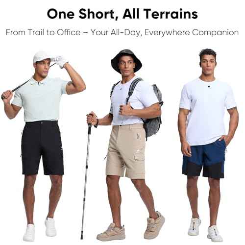 HOTSUIT Quick Dry Men's Lightweight Hiking Casual Cargo 9" Shorts with 5 Pockets