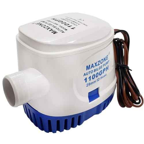 Automatic Submersible Boat Bilge Water Pump 12v 1100gph Auto with Float Switch, 1-1/8" Outlet, Compact Marine Boat Yacht