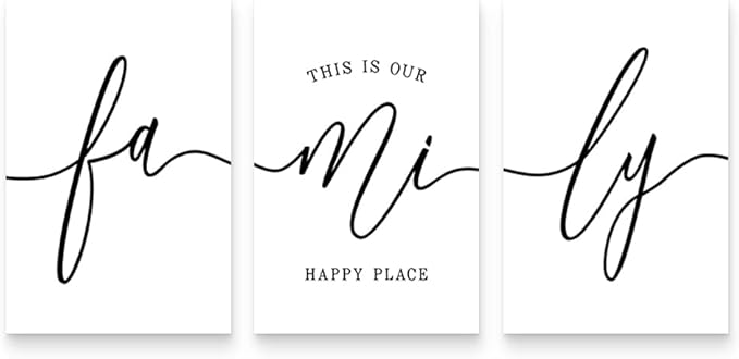 GUBIYU Family Wall Decor Home, Love Art Set of 3 Dining Room Modern Bedroom