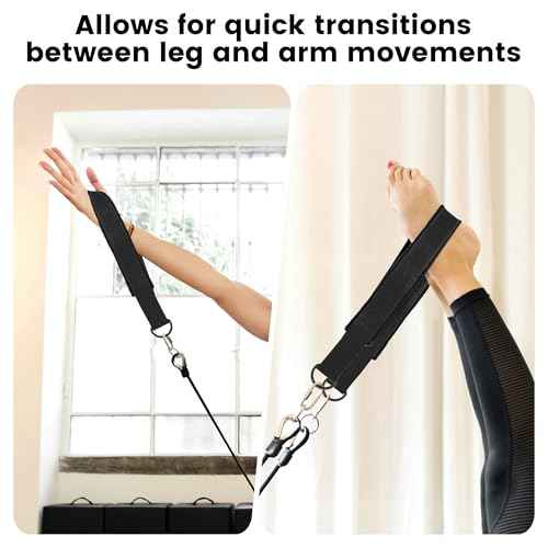 2PCS Comfortable Enhanced Thickness Pilates Double Loop Strap - D-Ring Strap for Home Gym & Yoga Workout Accessories