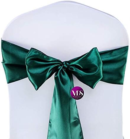 VDS Satin Chair Sashes Chair Cover Back Tie Sateen Bows Ribbon for Wedding Birthday Graduation Engagement Ceremony Event Party Banquet Venue Hotel All Dining Chair Decoration (300PC) (Hunter Green)